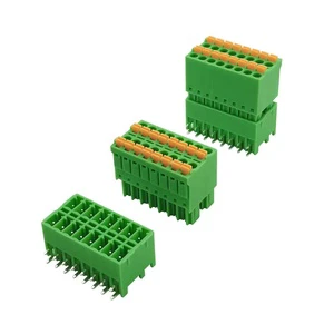 HOT sales male female 3.5mm pitch two rows double layer pcb terminal block spring connector 15EDGKN