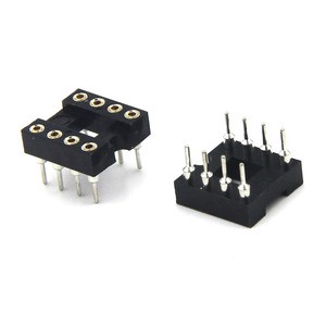 DEYCONN Round Hole IC Female Socket PH2.54MM 3.0H 8P Straight DIP PCB Connector