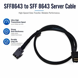 100-Ohm Impedance Server Data Cable SFF-8643 36-Pin Mini SAS HD Connector Storage Backplane Interconnect High Performance