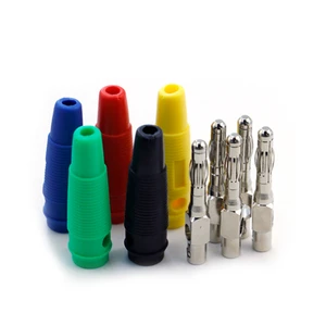 PVC Material 4mm Nickel-copper Contact 32A 600V Male Banana Plug Screw Connection Adapters for Audio & Video Multimeter Testing
