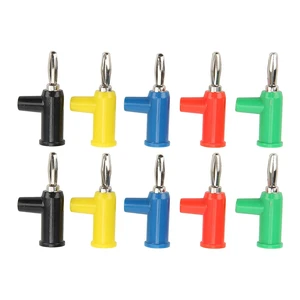 Banana Plugs 4mm Stackable Solderless Connect Plug Red/ Black/ Yellow/ Blue/ Green Brass Anticorrosion Stackable Banana Plugs