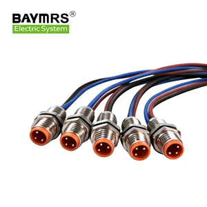 BAYMRS M12 Double-Ended Panel Connectors a B D Coded for Convenient Power Installation at the Front of the Board