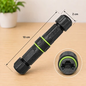 M16 Waterproof RJ45 CAT6 STP Connector Female-to-Female Outdoor Ethernet Coupler for Industrial & Marine Use