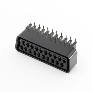 21 Pins SCART Connector Female PCB Mount CS-108 Black Scart Socket for Audio Video Devices