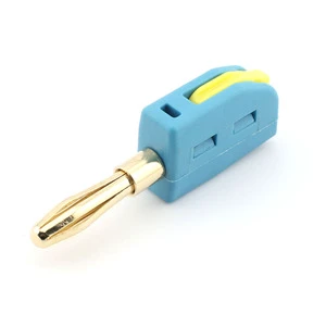 4mm High Current 32A/250V Quick Connect Solderless Gold Plated Blue Banana Plug Terminal 0.2-2.5mm2 Wiring Range Plastic
