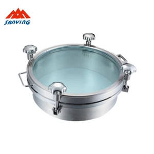 SS304 SS316L Sanitay Round Manhole Cover Manway with Full Sight Glass