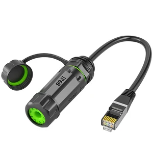 IP68 Waterproof RJ45 8Pin Copper Gigabit Gold Plating Shielded STP CAT6/CAT6A Ethernet Cable Connector for Automotive Use