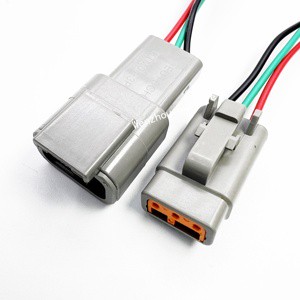 Deutsch DTM Waterproof 3-Pin Male/Female Tin Plated Connector Pigtails 25CM Car Headlight Wiring Board Mezzanine Connectors