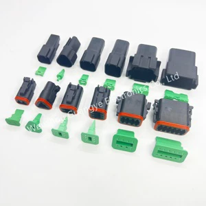Black Deutsch Connector DT DTM 2-12 Pin Male Female Waterproof Car Adapter Terminals Amp Connector Application Connectors