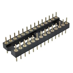 Hot Sale Customizable Through Hole Plastic IC Socket Connector 2.54mm Pitch 6~64 Pins Standard Sockets for ICs