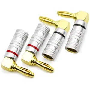 Banana Plug Right Angle 90 Degree 4mm Gold-Plated Video Speaker Adapter Audio Connector Banana Connectors