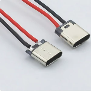 Manufacturer Supply Type C 2 Pin Female Connector with Simple Welding Wire