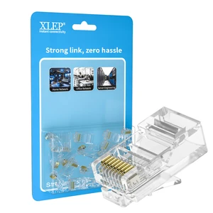 20 Per Box RJ45 Connector 8P8C Modular Plug Cat5e Ethernet Cable Connector Crystal Head Network Plug for LAN Router Switch