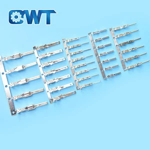 QWT Brass Copper Automotive Crimping Male Female Flat Pin Type Lugs Wire Connector Car Noninsulated Dupont Pin Terminal