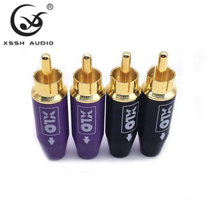 YIVO XSSH HI-end HIFI Audio Brass Gold Plated Male RCA Plug Connectors DIY OEM ODM RCA Jack Plug for Signal Cable Wire