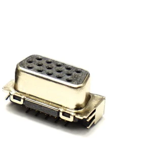 ARIBA DSH4-F15XXXC-59 Hi D-Sub 15 Pin Female DIP Right Angle Connectors Black Housing Brass Gold Contact Ni Shell TRAY Packaging
