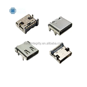 Type-C female seat with positioning column stainless steel shell USB Connector