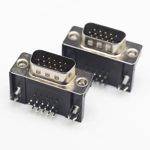 Db9 Cable Db37 Male Solder Dsub Crimp Type Die Cast Backshells D-sub Hood Metal Three Platoon Right Angle Db 90 Degree Connector