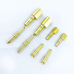 High Current Crown Spring Male Female Pin Energy Gold-Plated Brass Connector CNC Mechanical Customization Connector Accessories