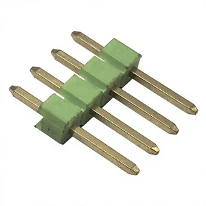 2.54mm Single-Core 4P Nylon PCB Board Adapter Connector Green Plastic Male and Female Pin Header Connector Gold Plating