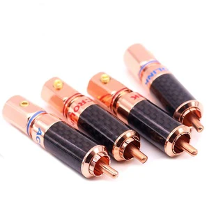 HIFI RCA Jack Adapter XSSH Audio Speaker Headphone CD Player OEM ODM DIY Red Copper Brass Male RCA Plug Connector
