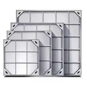Premium Square Design Concealed Manhole Cover Stainless Steel Flush-Mount Outdoor Modern Durable Anti-Corrosion Silver Water