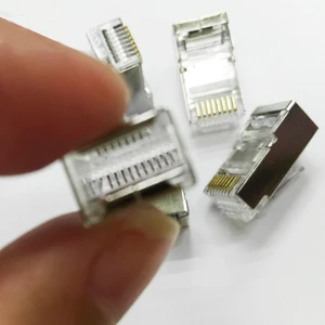 Network Modular EZ Cat6a Conector 8p8c UTP Rg45 Rj 45 Plug Pass Through Cat6 STP Ethernet RJ45 Connector