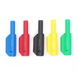 JIALUN 3mm Shrouded Male Snap Banana Plug Safety Stackable Connector with Snap Lock Banana and Tip Connectors
