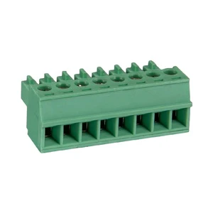 UL CE Approved 15EDGK PCB Plug-in Terminal Block 3.5mm Pitch Brass Contact Green Wiring Connector for Industrial Control
