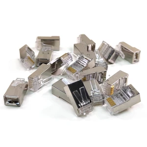 100-PACK Cat6 Connector, Cat6 / Cat5e RJ45 Connector, Ethernet Cable Crimp Connectors UTP/FTP Network Plug