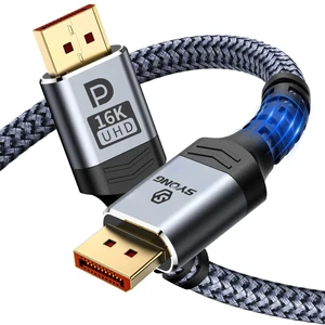 SYONG High Speed 16K DP Cable 2.1,3.3FT,80Gbps 16K60Hz, 8K120Hz, Compatible with HDR10 DSC 1.2a, CordG-Sync FreeSync Gaming PC