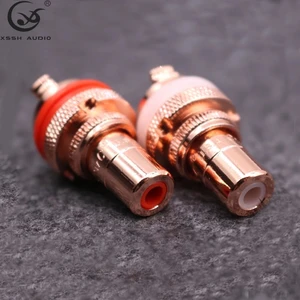 RCA Adapter Binding Post YIYO XSSH HIFI Audio & Video Red Brass Plated Red Copper Color 8mm Female Chassis Socket Connectors