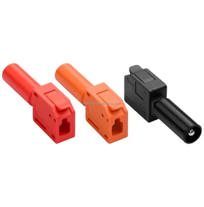 32A 4mm Banana Plug Solderless Connector Quick Connect Terminal Adapter Gun Type Crimp M4 Shrouded Plug Connector
