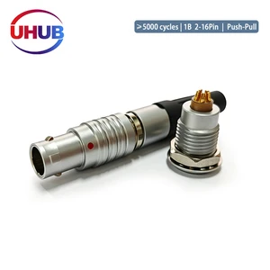 UHUB Self-Latching Metal FGG.1B 10 Pin Male Plug Push Pull Circular Connector For Video Audio Transmission Direct Factory Price