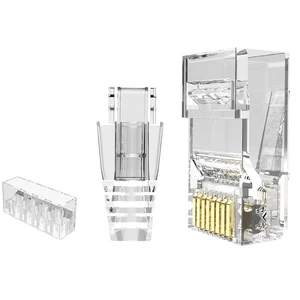Unsheild LAN Cable Connectors 8p8c RJ45 Network Cat6 Modular Plug 3 pcs Set ethernet pluggable male insertion connector
