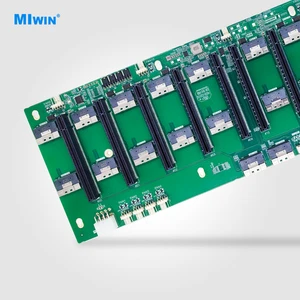 Miwin Custom 11 Slots PCIe 4.0 GPU Baseboard Direct-plug 22 SFF8654 Connectors OEM ODM PCIe 4.0 X16 GPU Backplane for AI Server