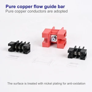Through Wall Battery Terminal 2 Pole High Current 50A 100A 180A 200A with Both Side Screw Copper Connector Busbar Terminal Block