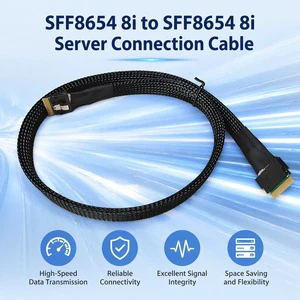 SFF-8654 8i to SFF-8654 8i Server Cable SAS4.0 24Gbps PCIe4.0 16Gbps High Speed Data Transmission Storage Backplane Wire