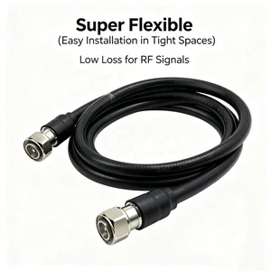 Cell Tower Signal Transmission 4.3-10 Male-Male 1/2 Superflex Coaxial Cable Assembly 5M Telecom Grade RRU RF Jumper Line