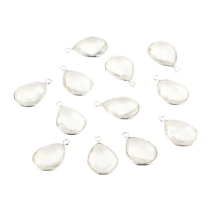 Natural Clear Amethyst Pear Gemstone 12x16mm 92.5 Sterling Silver Bezel Setting Trendy Third Party Certified Pendant Charms
