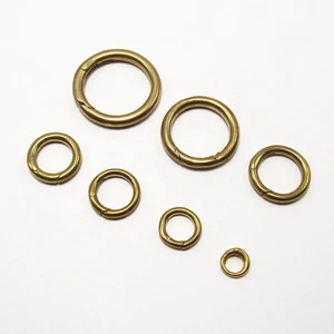 Soild Brass Spring O Ring Openable Keyring Leather Craft Bag Belt Strap Buckle Trigger Snap Clasp Clip Connector Accessory