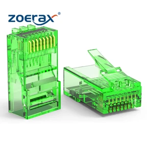 ZoeRax Easy Crimp Non-Pass Through RJ45 Plug 8P8C Ethernet Modular Connector, ABS Shell with Gold Plated Contacts