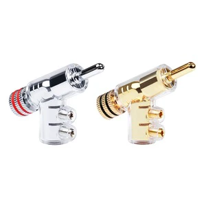 Audiophile High-Precision Connectors Pure Copper Gold-Plated Self-Locking Gun-Type Banana Plug Speaker Cable Terminal