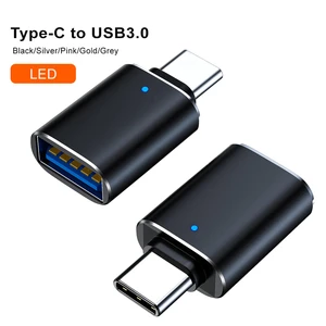 JILIAN Custom Logo OTG USB 3.0 to Type C Connector USB C Male Converter Suitable for Laptop Phone LED OTG USB C Adapter