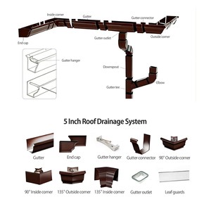 5 Inch Aluminium Alloy Gutter End Caps/ Gutter Hanger/ Gutter Guard/ Downspout Outlet/ Gutter Corner Rain Gutter System