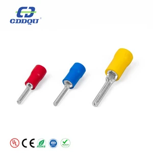 Pins Type Insulated (PVC) Tin Plated Terminal Crimp Pin-shaped Electrical Copper Connector Lug 400V Rated 0.5-1.5mm Wire Range