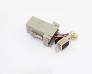 RS232 Dsub DB 9pin VGA Serial Port Female to RJ45 Adapter Network Computer Modular Fast Connector