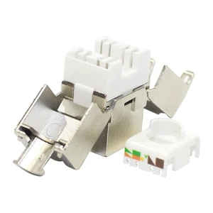 Shielded RJ45 Cat6 Cat6A Connectors Pass Through Connector Zinc Alloy Modular Plugs for Stranded Ethernet Cable & Solid Wire