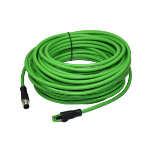 M12 Connectors Ethernet IP Cate6A Cable with PVC Drag Chain Green Shielded 4 Pin D-code M12 Connector Accessories