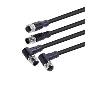 M12 Copper Connector 4-Pin 5-Pin 8-Pin Male Female IP67 Waterproof Power Right Angle Straight Sensor Circular Plug
